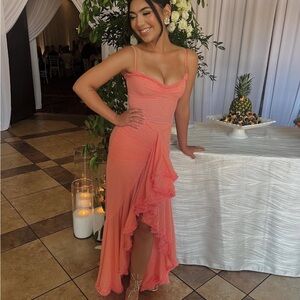 House of CB Strapless Coral Dress
